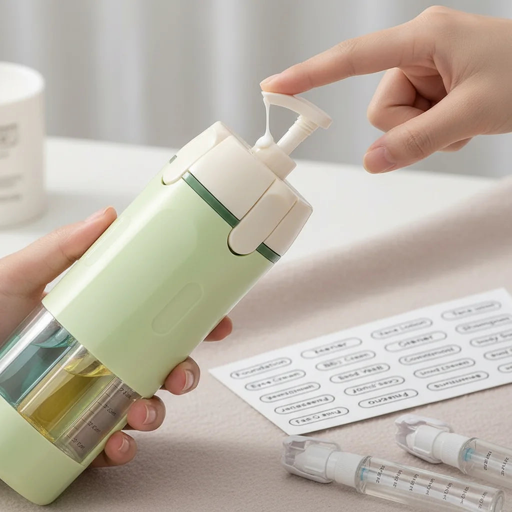 4 In 1 Travel Dispenser Portable Travel Bottles Leak Proof Leakproof Travel Container For Perfume Shampoo Conditioner Lotion 1pc