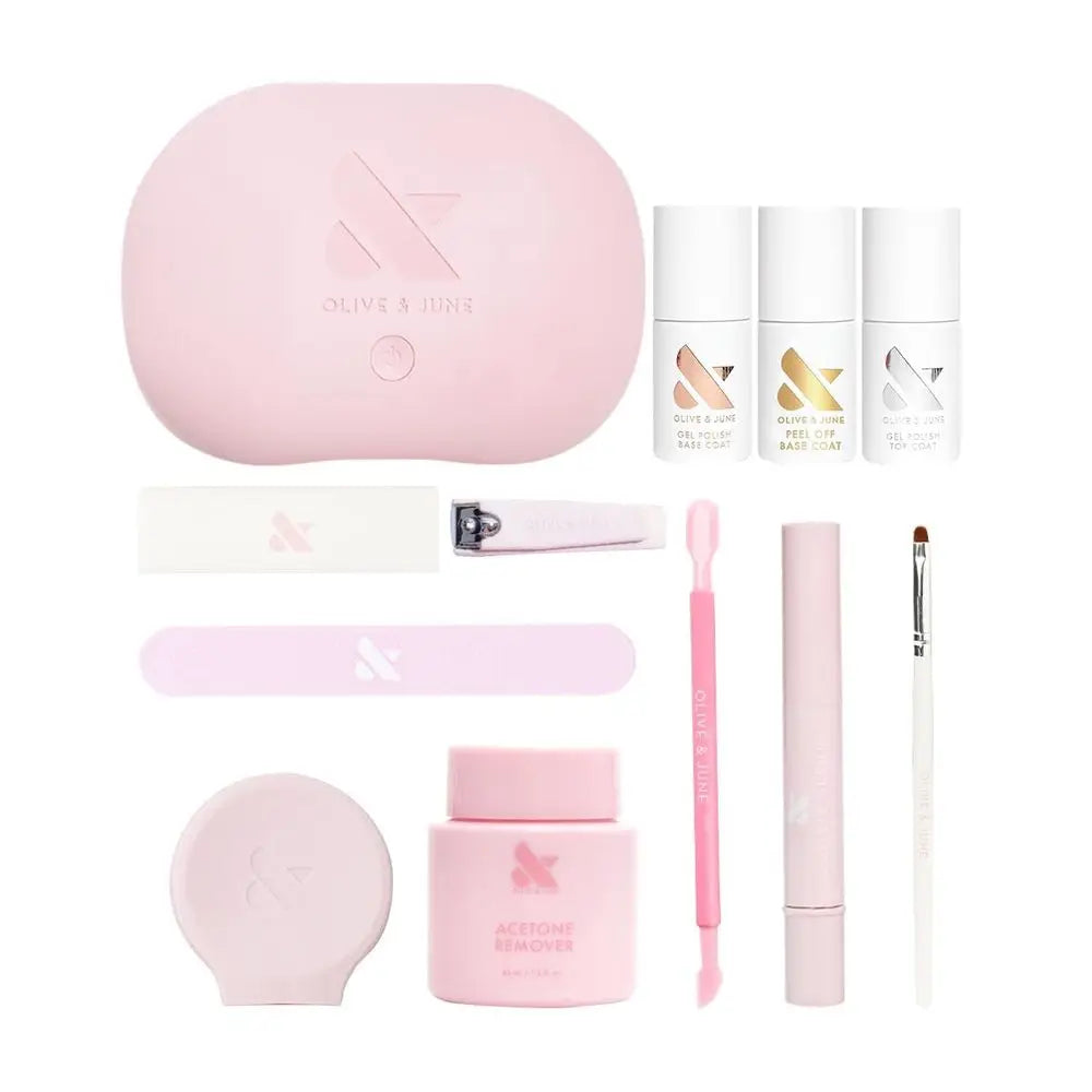 At-Home Gel Manicure Kit: Tools, Peel-Off Base & Top Coats, LED Lamp, Cuticle Care, 15-Free, Vegan & Cruelty-Free