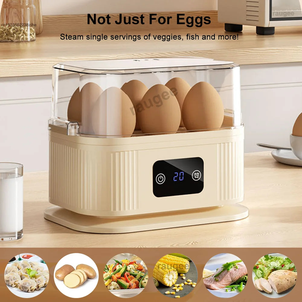 Electric Egg Boiler Mini Egg Cooker With Timer Auto-Shut Off Egg Steamer Breakfast Egg Maker 6 Eggs Boiled Machine Egg Cooker