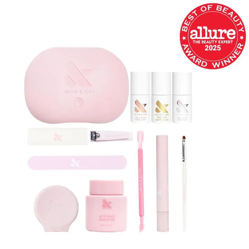 At-Home Gel Manicure Kit: Tools, Peel-Off Base & Top Coats, LED Lamp, Cuticle Care, 15-Free, Vegan & Cruelty-Free